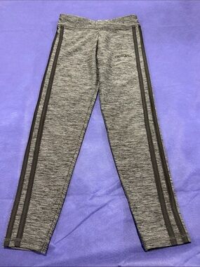 adidas Gray Heather Leggings with Dark Side Stripes - Kids